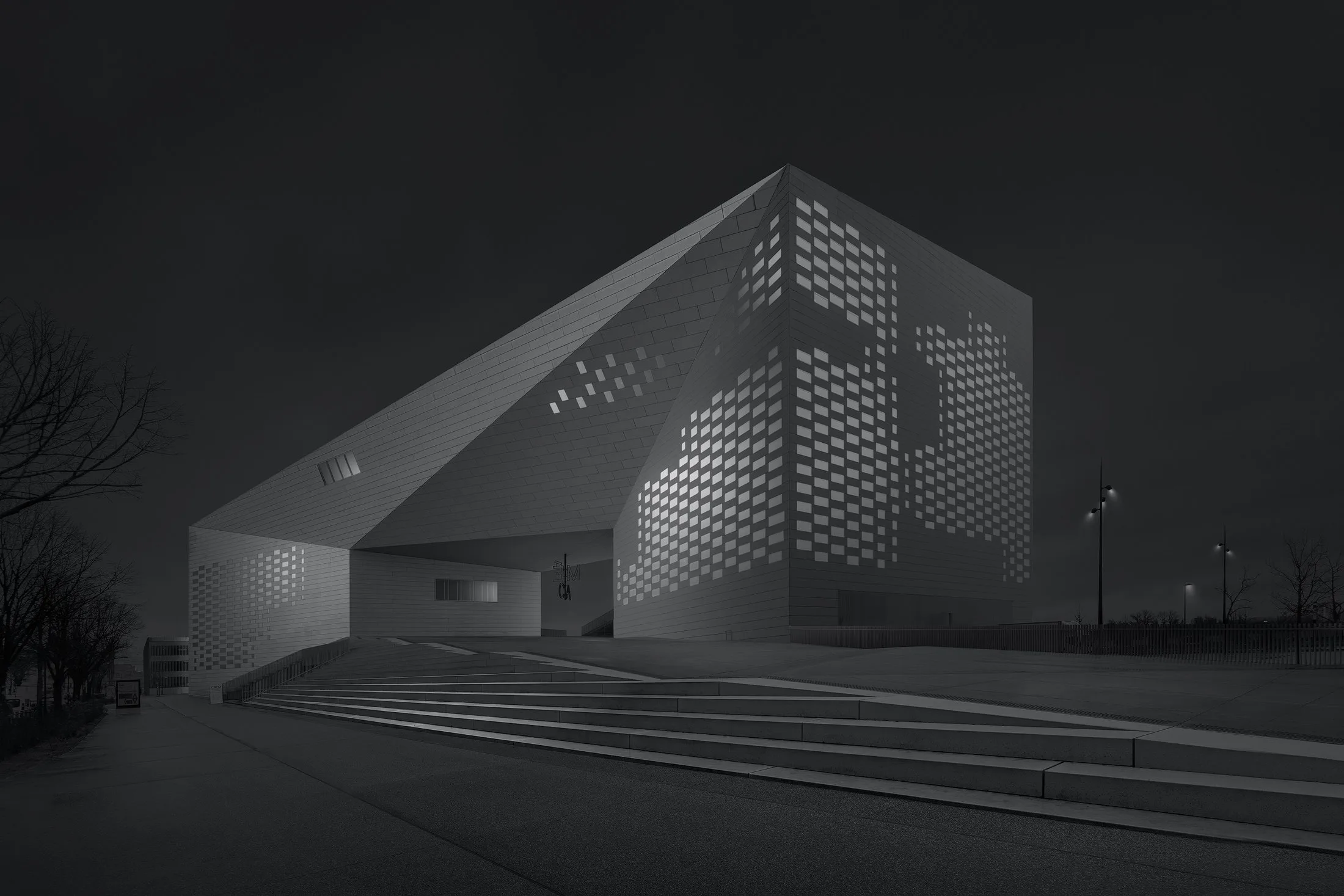 Architecture fine-art en noir et blanc, &eacute;tude de lignes et de volumes