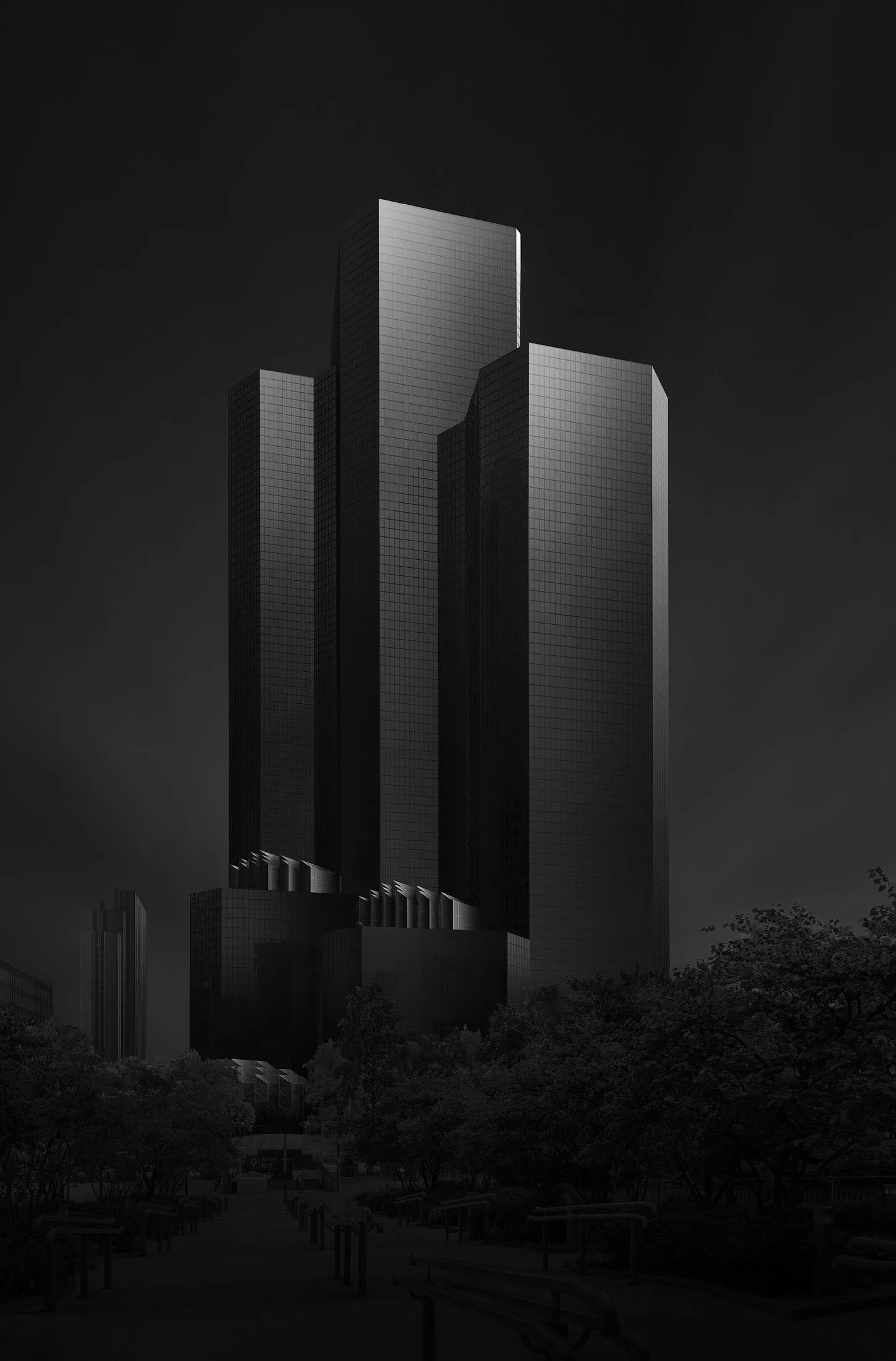 Architecture fine-art en noir et blanc, &eacute;tude de lignes et de volumes