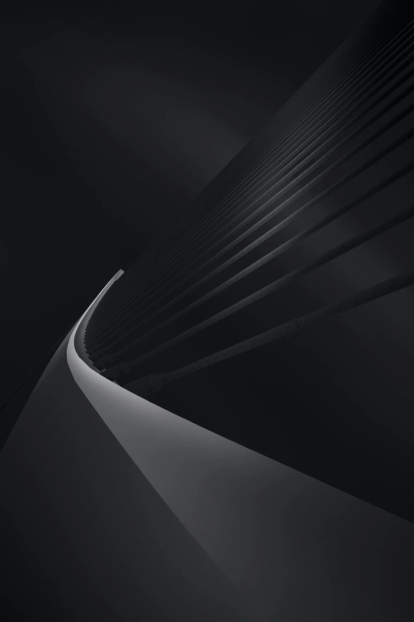 Architecture fine-art en noir et blanc, &eacute;tude de lignes et de volumes