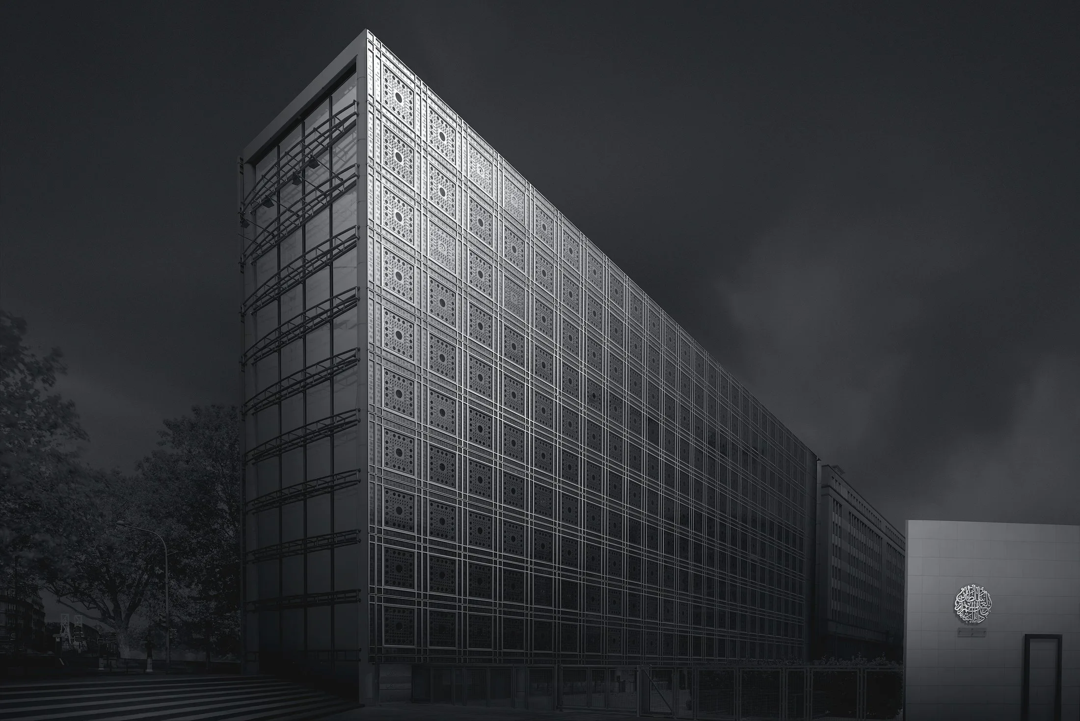 Architecture fine-art en noir et blanc, &eacute;tude de lignes et de volumes