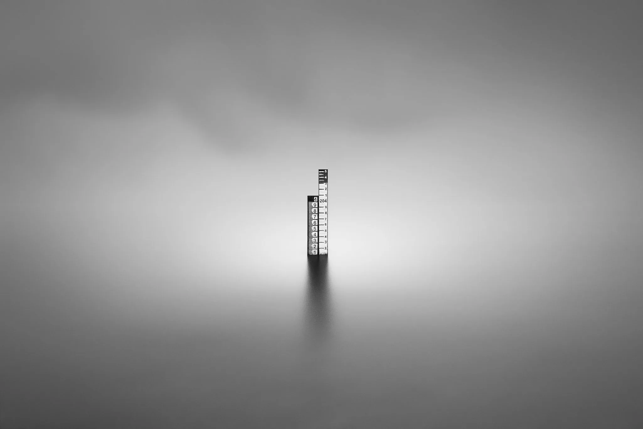 Paysage marin fine-art en pose longue, noir et blanc
